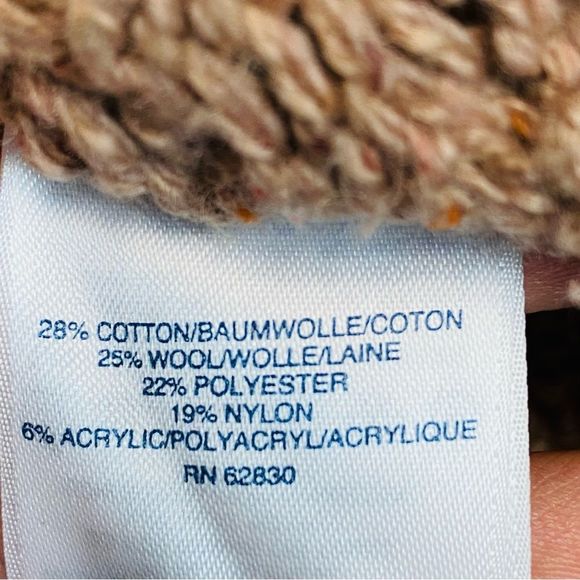 Land's End Chunky Brown Cable Knit Sweater Size XS Crew Neck Boat Hem Pull On - Picture 9 of 9